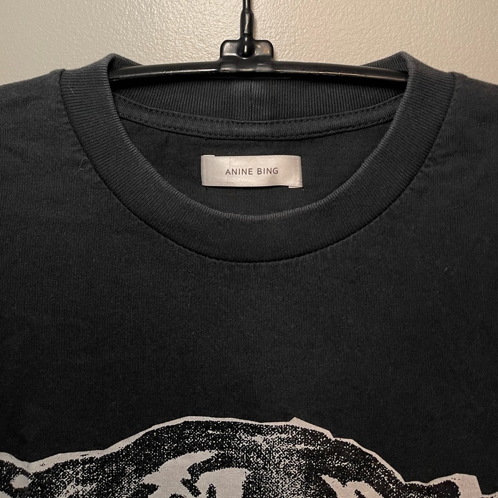 Anine Bing Black Graphic Short Sleeve Tee - Picture 4 of 6